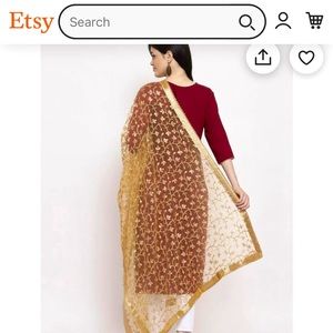 Gold embroidered Dupatta
